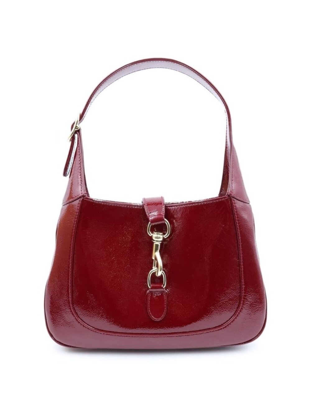 Gucci Jackie 1961 2-Way Shoulder Bag Red Patent Gold